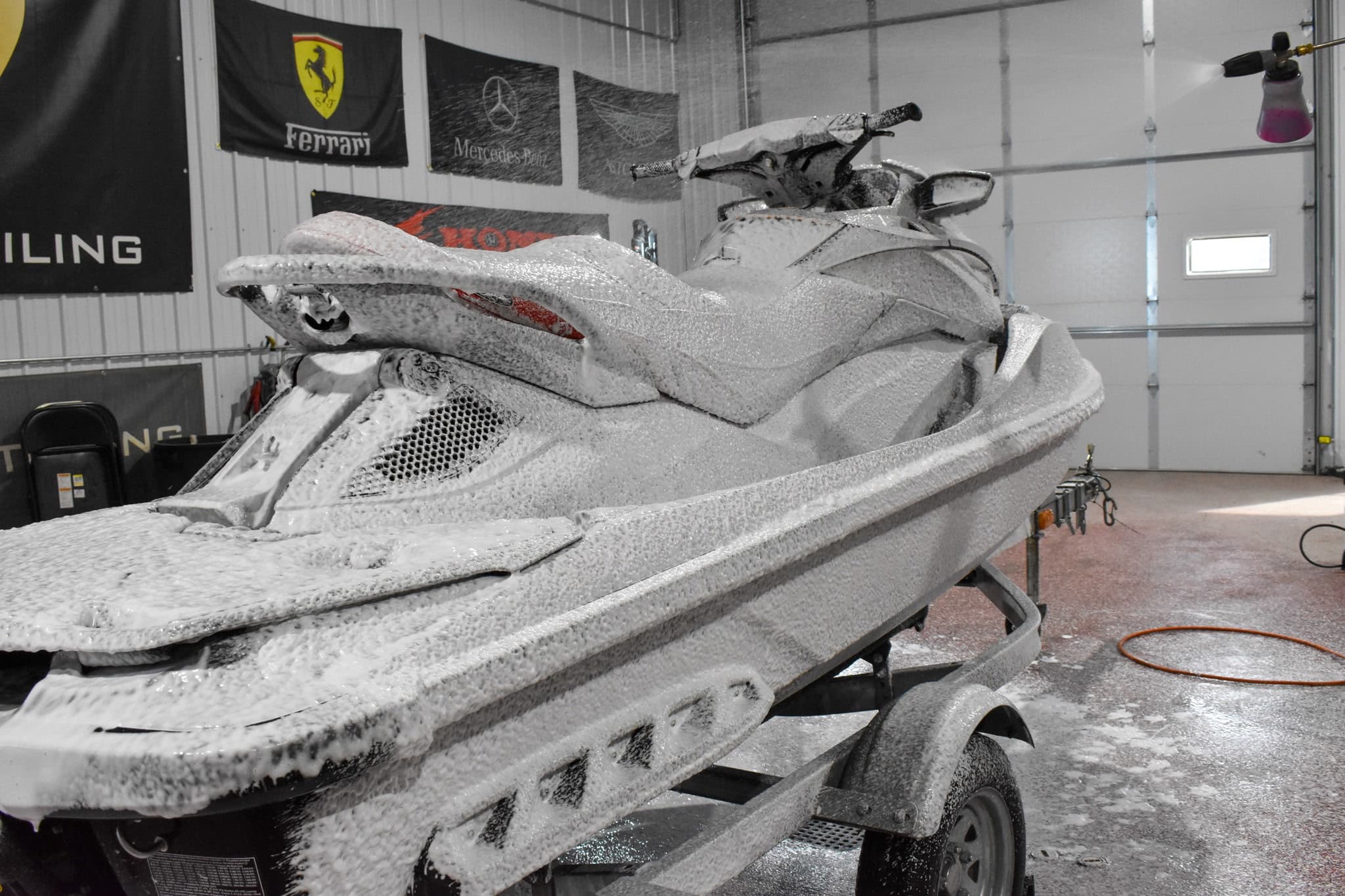 Jet ski foam cleaning